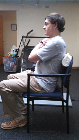 golf stretch seated towel start