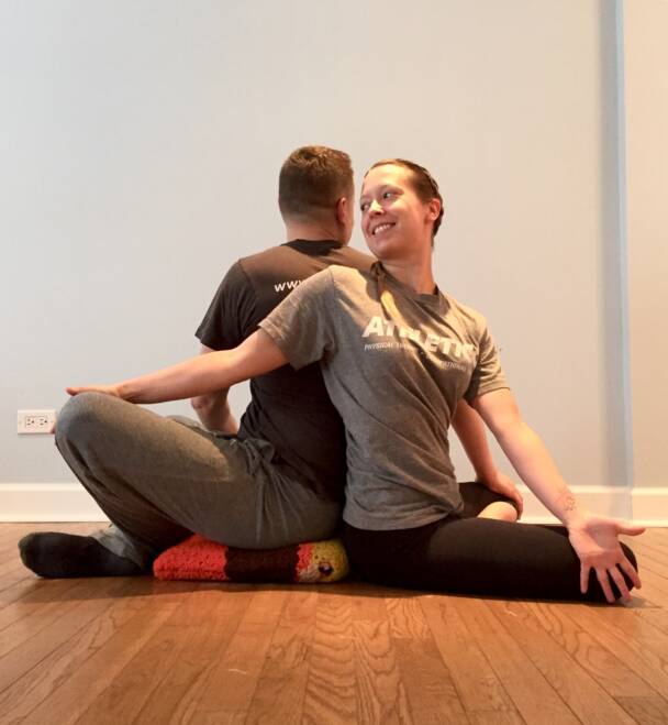 Stretch of the Week 1 - Easy Seated partner Twist Stretch of the Week 1 - Easy Seated partner Twist