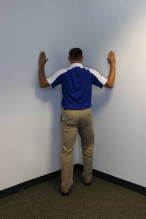 text neck stretch corner chest stretch 2