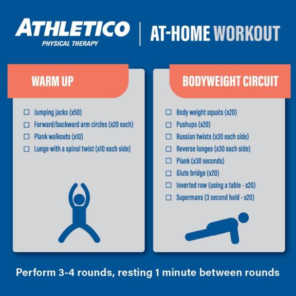 Stay At Home: Lower, Upper Body and Core Challenge